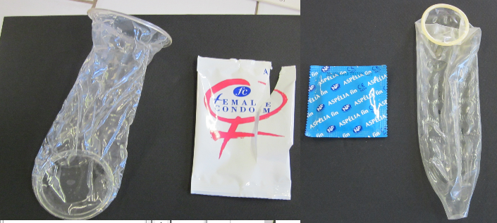 Pr&eacute;servatif f&eacute;minin et pr&eacute;servatif masculin